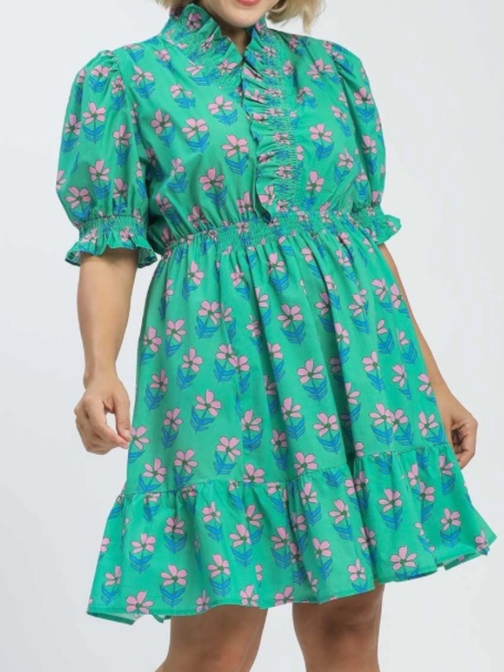 Umgee Plus Size Green Mix Floral Dress | NWT
